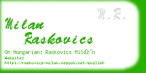 milan raskovics business card